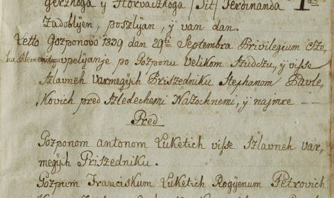 Zapis o osnivanju Plemenitog ceha Svetoivanjskog