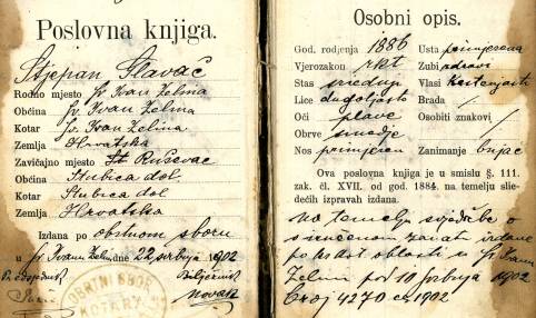 Poslovna knjiga Stjepana Glavača, brijačkog pomoćnika