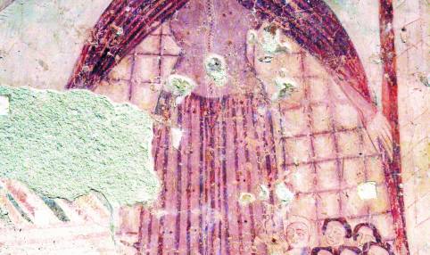 Bogorodica zaštitnica, zidna slika u lađi, 14. - 15. st